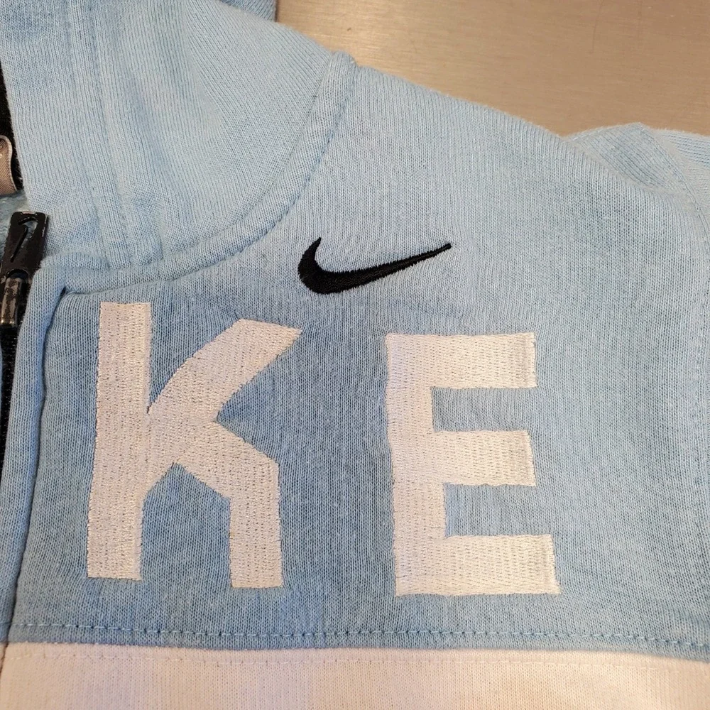 Nike Boys Light Blue Black Colorblock Full Zip Hoodie Sweatshirt Size 4